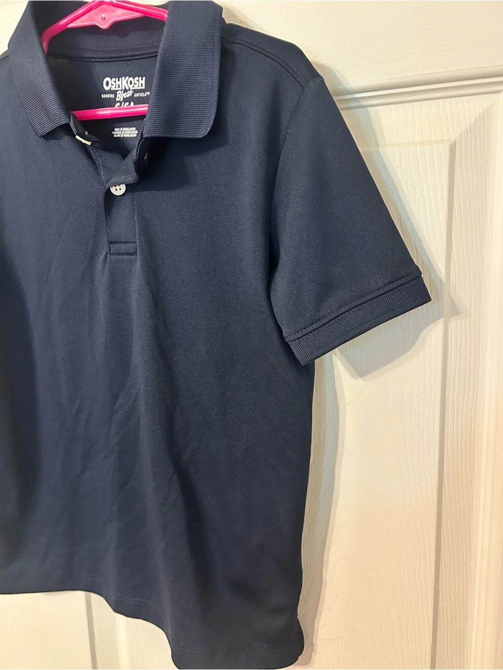 Boys, OshKosh B'gosh, Solid Navy Blue Short Sleeve Polo, Size 6